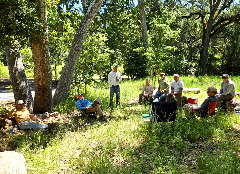 Trail Crew gathered together at the end of the workday!